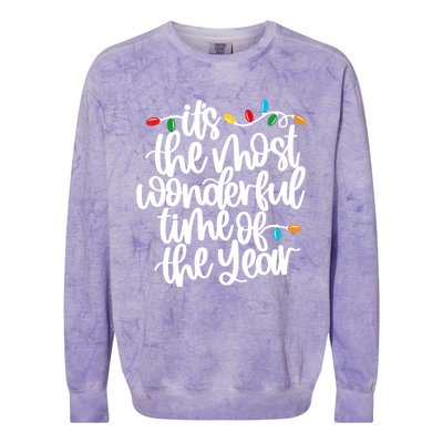 ItS The Most Wonderful Time Of The Year Christmas Lights Gift Colorblast Crewneck Sweatshirt