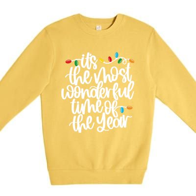 ItS The Most Wonderful Time Of The Year Christmas Lights Gift Premium Crewneck Sweatshirt