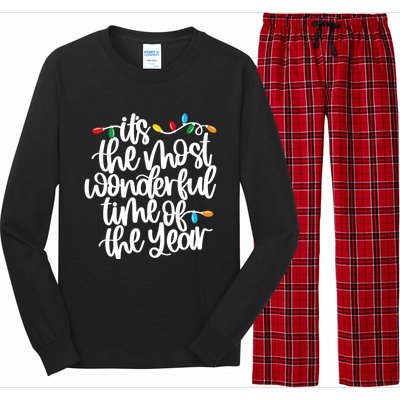 ItS The Most Wonderful Time Of The Year Christmas Lights Gift Long Sleeve Pajama Set