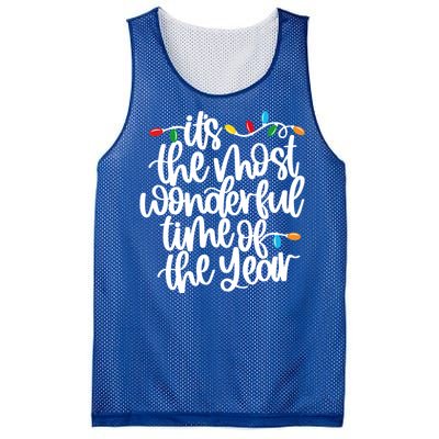 ItS The Most Wonderful Time Of The Year Christmas Lights Gift Mesh Reversible Basketball Jersey Tank