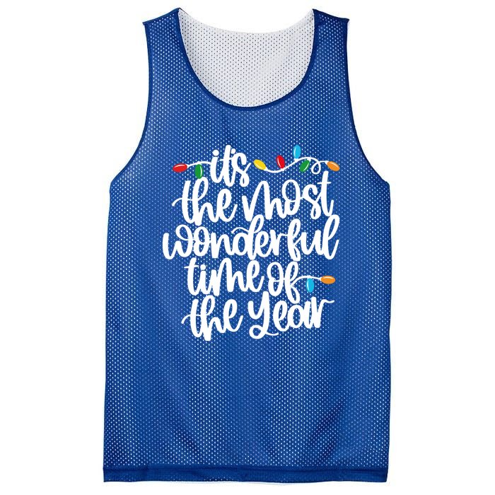 ItS The Most Wonderful Time Of The Year Christmas Lights Gift Mesh Reversible Basketball Jersey Tank