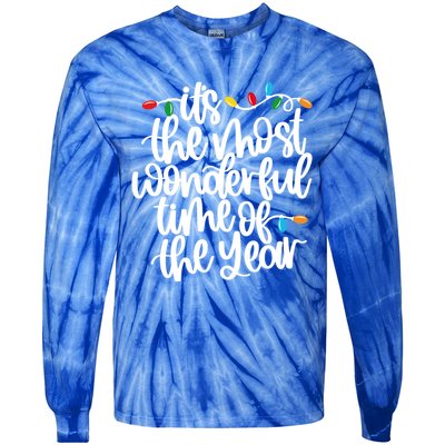 ItS The Most Wonderful Time Of The Year Christmas Lights Gift Tie-Dye Long Sleeve Shirt