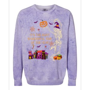 ItS The Most Wonderful Time Of The Year Halloween Skeleton Colorblast Crewneck Sweatshirt