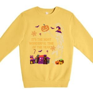 ItS The Most Wonderful Time Of The Year Halloween Skeleton Premium Crewneck Sweatshirt