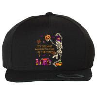 ItS The Most Wonderful Time Of The Year Halloween Skeleton Wool Snapback Cap