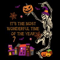 ItS The Most Wonderful Time Of The Year Halloween Skeleton Wool Snapback Cap