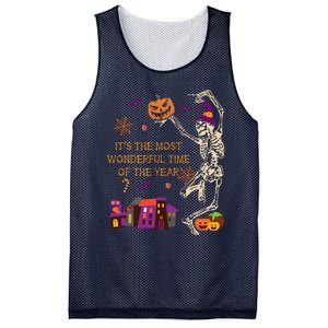 ItS The Most Wonderful Time Of The Year Halloween Skeleton Mesh Reversible Basketball Jersey Tank