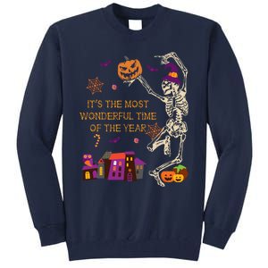 ItS The Most Wonderful Time Of The Year Halloween Skeleton Tall Sweatshirt