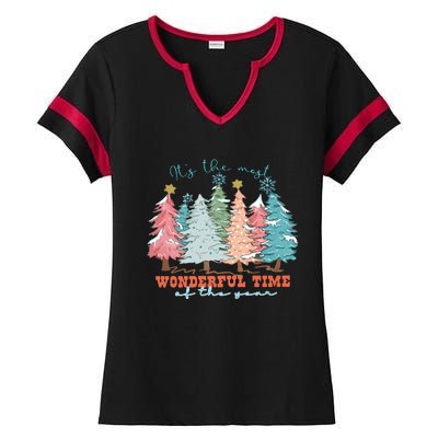 Its The Most Wonderful Time Of Year Christmas Ladies Halftime Notch Neck Tee