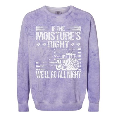 If The MoistureS Right WeLl Go All Night Vintage Usa Flag Colorblast Crewneck Sweatshirt