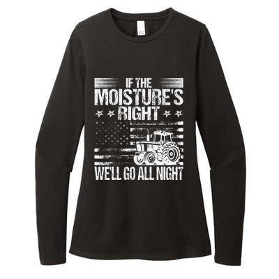 If The MoistureS Right WeLl Go All Night Vintage Usa Flag Womens CVC Long Sleeve Shirt