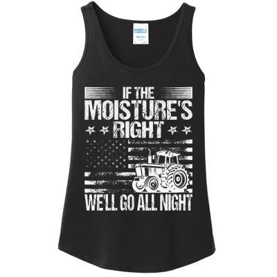 If The MoistureS Right WeLl Go All Night Vintage Usa Flag Ladies Essential Tank