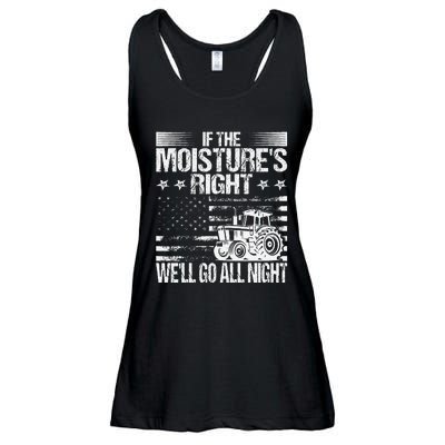 If The MoistureS Right WeLl Go All Night Vintage Usa Flag Ladies Essential Flowy Tank