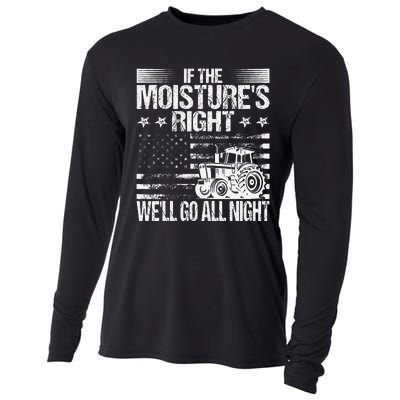 If The MoistureS Right WeLl Go All Night Vintage Usa Flag Cooling Performance Long Sleeve Crew