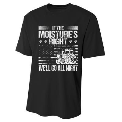 If The MoistureS Right WeLl Go All Night Vintage Usa Flag Performance Sprint T-Shirt