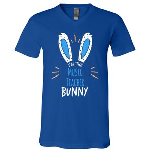 I'm The Music Teacher Bunny Ears Easter Sunday Great Gift V-Neck T-Shirt