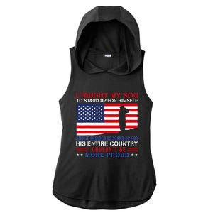 I Taught My Son How To Stand Up Proud Military Mom And Dad Ladies PosiCharge Tri-Blend Wicking Draft Hoodie Tank