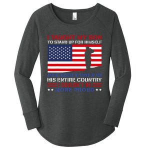 I Taught My Son How To Stand Up Proud Military Mom And Dad Women's Perfect Tri Tunic Long Sleeve Shirt