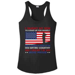 I Taught My Son How To Stand Up Proud Military Mom And Dad Ladies PosiCharge Competitor Racerback Tank