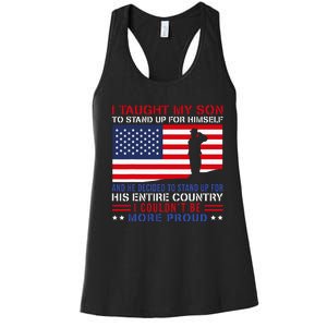 I Taught My Son How To Stand Up Proud Military Mom And Dad Women's Racerback Tank