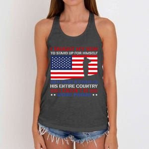 I Taught My Son How To Stand Up Proud Military Mom And Dad Women's Knotted Racerback Tank