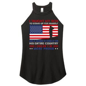 I Taught My Son How To Stand Up Proud Military Mom And Dad Women's Perfect Tri Rocker Tank