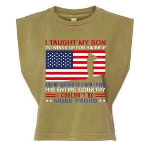 I Taught My Son How To Stand Up Proud Military Mom And Dad Garment-Dyed Women's Muscle Tee