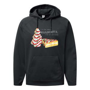 Its The Most Wonderful Time Of The Year Snack Cake Christmas Performance Fleece Hoodie