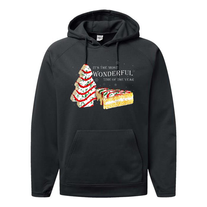 Its The Most Wonderful Time Of The Year Snack Cake Christmas Performance Fleece Hoodie