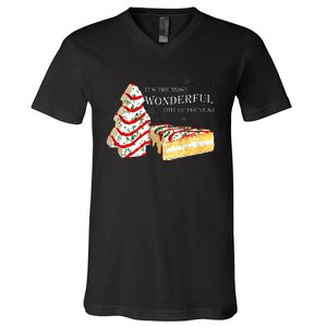 Its The Most Wonderful Time Of The Year Snack Cake Christmas V-Neck T-Shirt