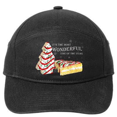 Its The Most Wonderful Time Of The Year Snack Cake Christmas 7-Panel Snapback Hat