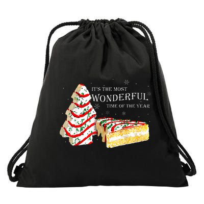 Its The Most Wonderful Time Of The Year Snack Cake Christmas Drawstring Bag