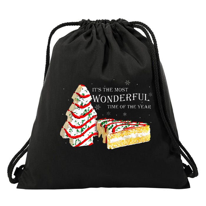 Its The Most Wonderful Time Of The Year Snack Cake Christmas Drawstring Bag