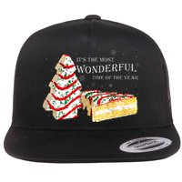 Its The Most Wonderful Time Of The Year Snack Cake Christmas Flat Bill Trucker Hat