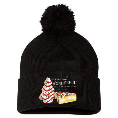 Its The Most Wonderful Time Of The Year Snack Cake Christmas Pom Pom 12in Knit Beanie