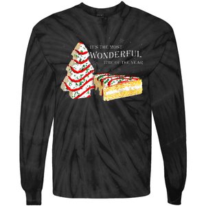 Its The Most Wonderful Time Of The Year Snack Cake Christmas Tie-Dye Long Sleeve Shirt