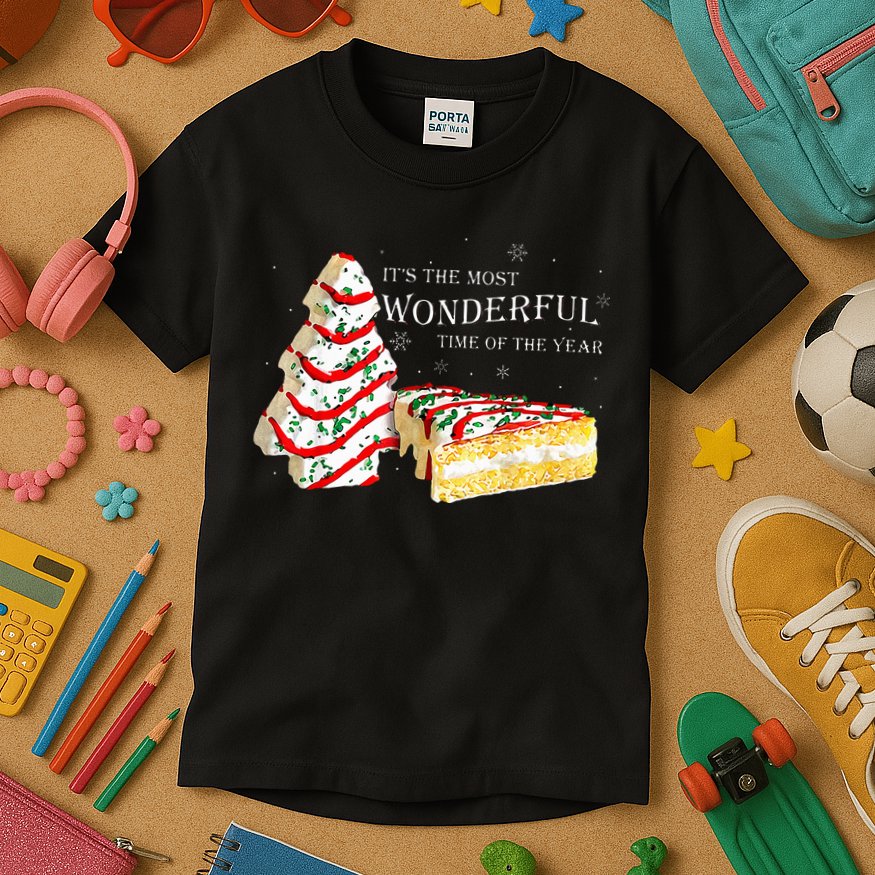 Its The Most Wonderful Time Of The Year Snack Cake Christmas Kids T-Shirt