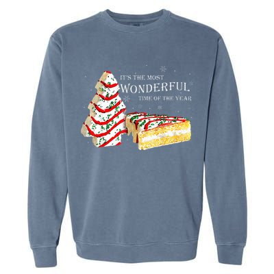 Its The Most Wonderful Time Of The Year Snack Cake Christmas Garment-Dyed Sweatshirt