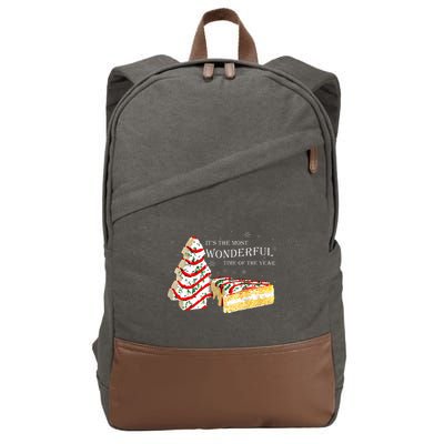 Its The Most Wonderful Time Of The Year Snack Cake Christmas Cotton Canvas Backpack