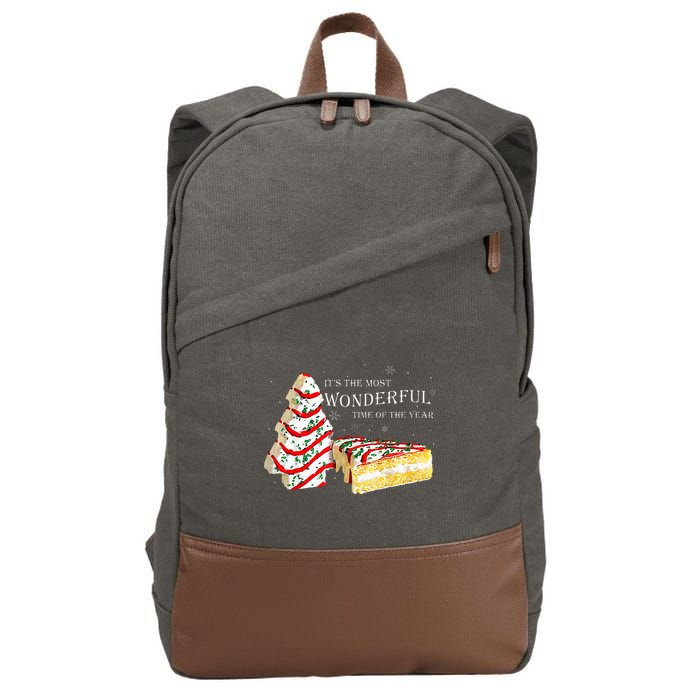 Its The Most Wonderful Time Of The Year Snack Cake Christmas Cotton Canvas Backpack