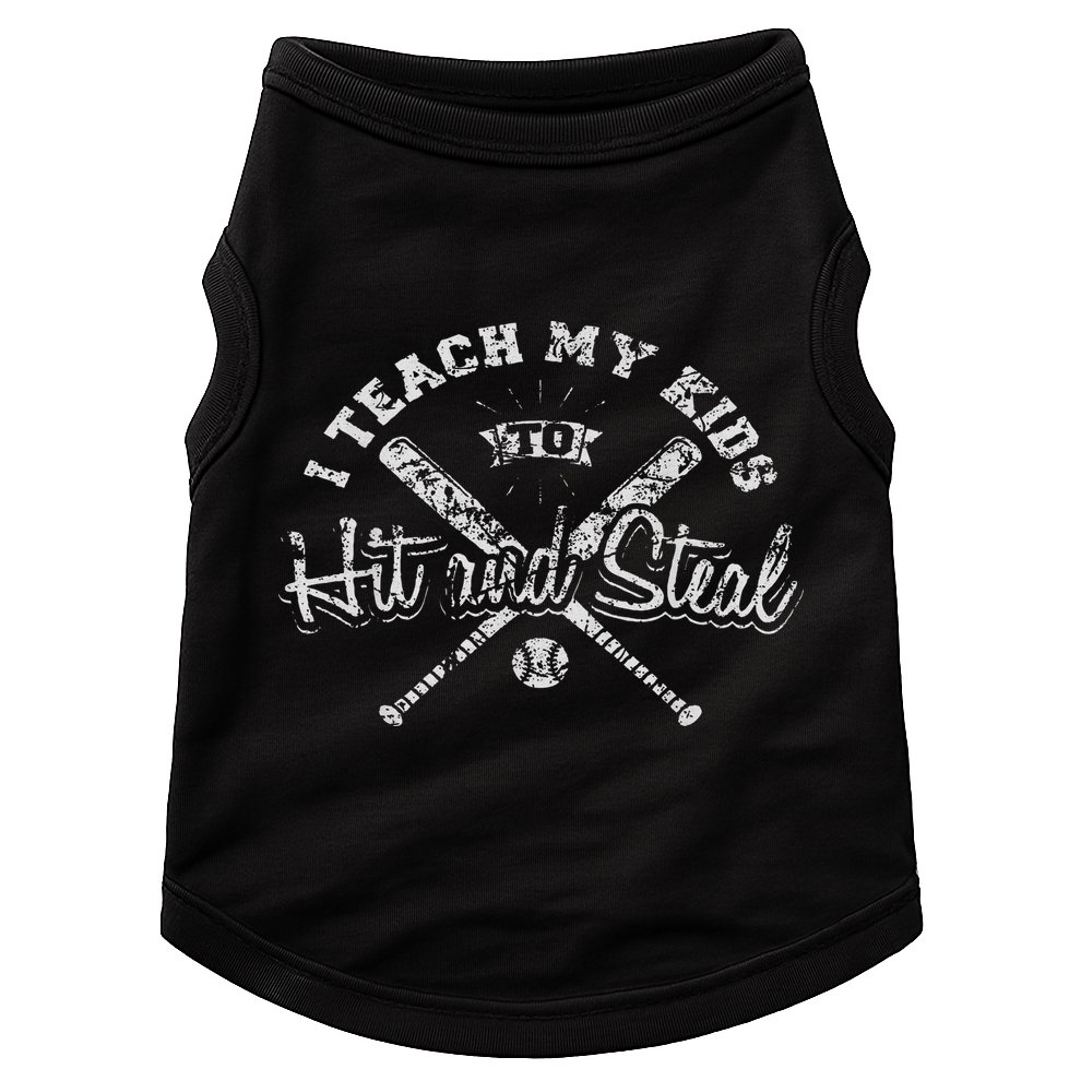 I Teach My To Hit And Steal Funny Baseball Vintage Doggie Tank