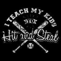 I Teach My To Hit And Steal Funny Baseball Vintage Bucket Hat