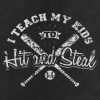 I Teach My To Hit And Steal Funny Baseball Vintage Golf Towel