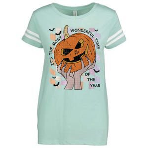 ItS The Most Wonderful Time Of The Year Pumpkin Autumn Cool Gift Enza Ladies Jersey Football T-Shirt