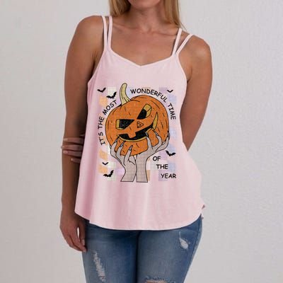 ItS The Most Wonderful Time Of The Year Pumpkin Autumn Cool Gift Women's Strappy Tank