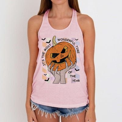 ItS The Most Wonderful Time Of The Year Pumpkin Autumn Cool Gift Women's Knotted Racerback Tank