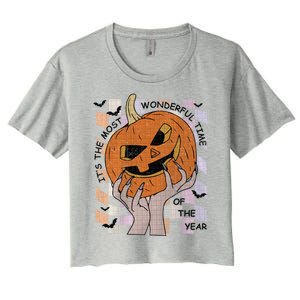 ItS The Most Wonderful Time Of The Year Pumpkin Autumn Cool Gift Women's Crop Top Tee