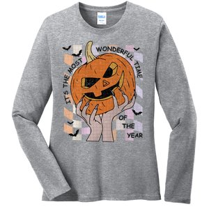 ItS The Most Wonderful Time Of The Year Pumpkin Autumn Cool Gift Ladies Long Sleeve Shirt