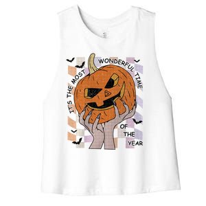 ItS The Most Wonderful Time Of The Year Pumpkin Autumn Cool Gift Women's Racerback Cropped Tank