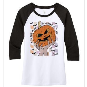 ItS The Most Wonderful Time Of The Year Pumpkin Autumn Cool Gift Women's Tri-Blend 3/4-Sleeve Raglan Shirt